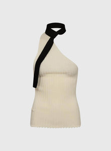 A. Roege Hove Vest Tia Front Tie Top Shop A. Roege Hove's Tia Top in Cream