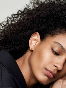 AGMES Hoop Earrings Mini Triple Ridge Hoops Shop the AGMES Mini Triple Ridge Hoops in 18K Gold Vermeil