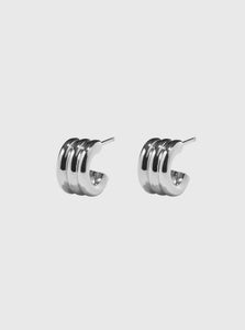 AGMES Hoop Earrings Mini Triple Ridge Hoops Shop the AGMES Mini Triple Ridge Hoops in Silver