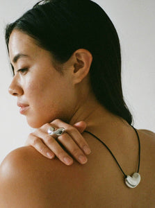 AGMES Pendant Necklace Sculpted Heart Pendant Shop the AGMES Sculpted Heart Pendant in Silver