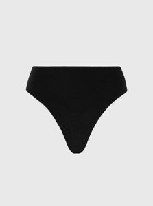 BAYTHE Bikini Bottoms Charlie Mid Waist Bottom BAYTHE Charlie Mid Waist Bottom | Micro Terry | Black