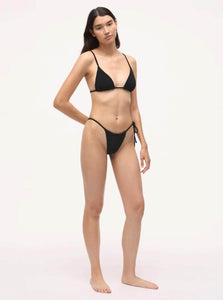 BAYTHE swimwear Ava String Bikini Bottom | Micro Terry | Black