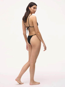 BAYTHE swimwear Ava String Bikini Bottom | Micro Terry | Black