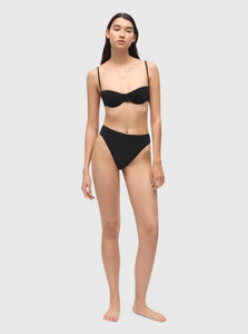 BAYTHE swimwear Nora Demi Bra | Micro Terry | Black