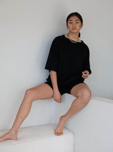 BEIJE T-shirt OS - Pre Order August Knit Tee Black BEIJE Knit Tee Black