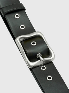 Brie Leon Belt Everyday Belt Silver Brie Leon Everyday Belt Silver Hardware Black