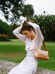 Brie Leon Handbag Luca Shoulder Bag Brie Leon Luca Shoulder Bag Milk Tea Glossy Crinkle