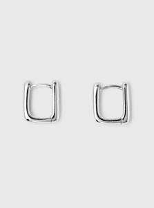 Brie Leon Hoop Earrings Silver Mini Bloq Earrings Brie Leon Mini Bloq Earrings