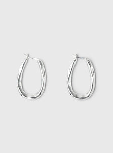 Brie Leon Hoop Earrings Silver Organica Bent Hoop Earrings