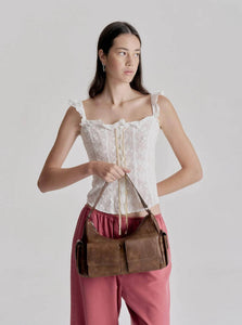 Brie Leon Shoulder Bag Worn Chocolate Rae Pocket Bag Brie Leon Rae Pocket Bag