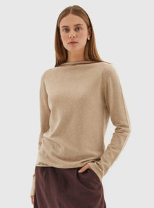 Cloth & Co. Sweater 0 - 1 The Funnel Neck Top Cloth & Co The Funnel Neck Top | Flax