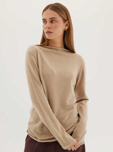 Cloth & Co. Sweater The Funnel Neck Top Cloth & Co The Funnel Neck Top | Flax