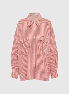 Commonplace Essentials Shirt Classico Overshirt Commonplace Essentials Pink-Red Classico Overshirt