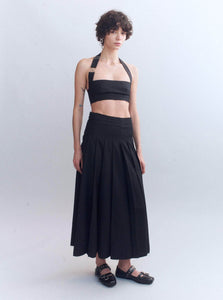 Courtney Zheng Crop Top Hendrix Raw Edge Wool Crop Top Shop Courtney Zheng's Hendrix Raw Edge Wool Crop Top in Black