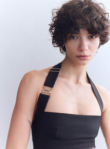 Courtney Zheng Crop Top Hendrix Raw Edge Wool Crop Top Shop Courtney Zheng's Hendrix Raw Edge Wool Crop Top in Black