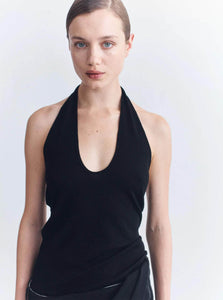 Courtney Zheng Halter Top Ines Merino Halter Top Shop Courtney Zheng's Ines Merino Halter Top in Staple Black