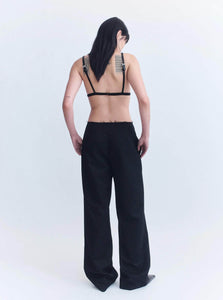 Courtney Zheng Leon Wool Raw Edge Pants Leon Wool Raw Edge Pants Black