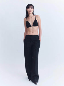 Courtney Zheng Leon Wool Raw Edge Pants Leon Wool Raw Edge Pants Black