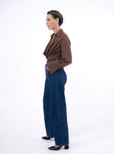 Courtney Zheng Long Sleeve Top Aya Silk Cowl Shirt Shop Courtney Zheng's Sophisticated Aya Silk Cowl Shirt