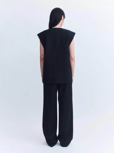 Courtney Zheng Luca Raw Edge Wool Vest Black Luca Raw Edge Wool Vest Black