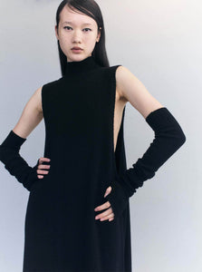 Courtney Zheng Maxi Dress Enric Wool Cashmere Dress Shop Courtney Zheng's Enric Wool Cashmere Dress in Black
