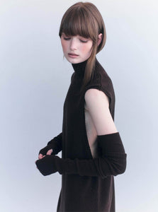 Courtney Zheng Maxi Dress Enric Wool Cashmere Dress Shop Courtney Zheng's Enric Wool Cashmere Dress in Brown