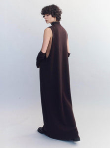 Courtney Zheng Maxi Dress Enric Wool Cashmere Dress Shop Courtney Zheng's Enric Wool Cashmere Dress in Brown