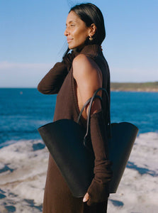 Courtney Zheng Maxi Dress Enric Wool Cashmere Dress Shop Courtney Zheng's Enric Wool Cashmere Dress in Brown
