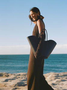 Courtney Zheng Maxi Dress Enric Wool Cashmere Dress Shop Courtney Zheng's Enric Wool Cashmere Dress in Brown