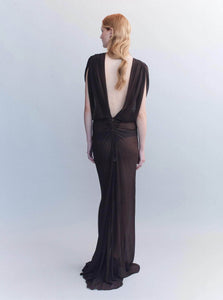 Courtney Zheng Maxi Dress Helene Ruched V Neck Gown Shop Courtney Zheng's Helene Ruched V Neck Gown