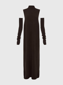 Courtney Zheng Maxi Dress S/M Enric Wool Cashmere Dress Shop Courtney Zheng's Enric Wool Cashmere Dress in Brown