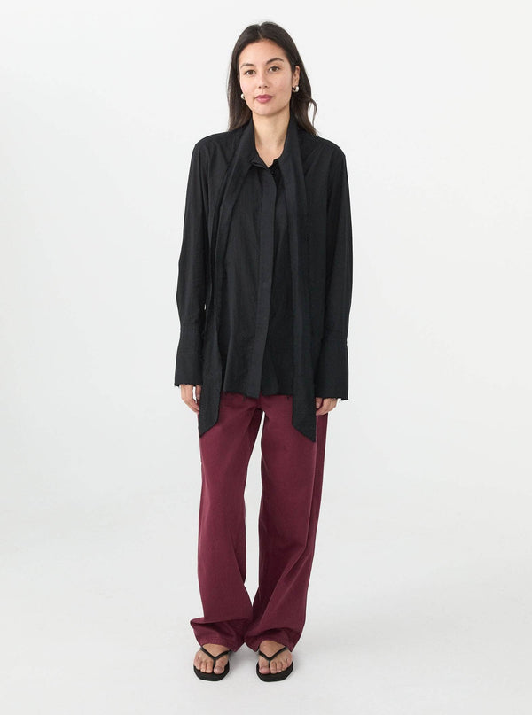 Linus Raw Edge Cotton Voile Tie Shirt – Courtney Zheng