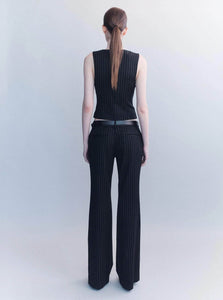 Courtney Zheng Vest Signe Chalkstripe Wool Vest Shop Courtney Zheng Signe Chalkstripe Wool Vest