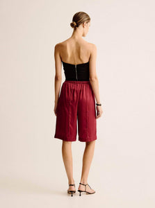 Esse Studios Short Classico Tuck Shorts Shop ESSE Studios Classico Tuck Shorts in Spiced Wine