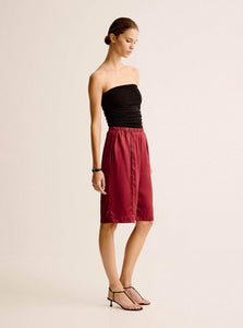 Esse Studios Short Classico Tuck Shorts Shop ESSE Studios Classico Tuck Shorts in Spiced Wine