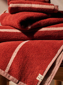 In Bed Bath Towel Bath Sheet 100% Organic Cotton Bath Sheet In Bed 100% Organic Cotton Bath Sheet Oxblood & Peach