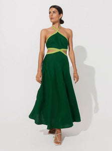 Jillian Boustred Midi Dress Emerald Green / 0 Gigi Dress Jillian Boustred Gigi Dress Emerald Green