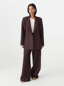 Matin Blazer Double Breasted Jacket Shop Matin's Classic Double Breasted Jacket in Brown Pinstripe 