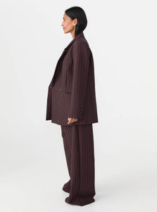 Matin Blazer Double Breasted Jacket Shop Matin's Classic Double Breasted Jacket in Brown Pinstripe 