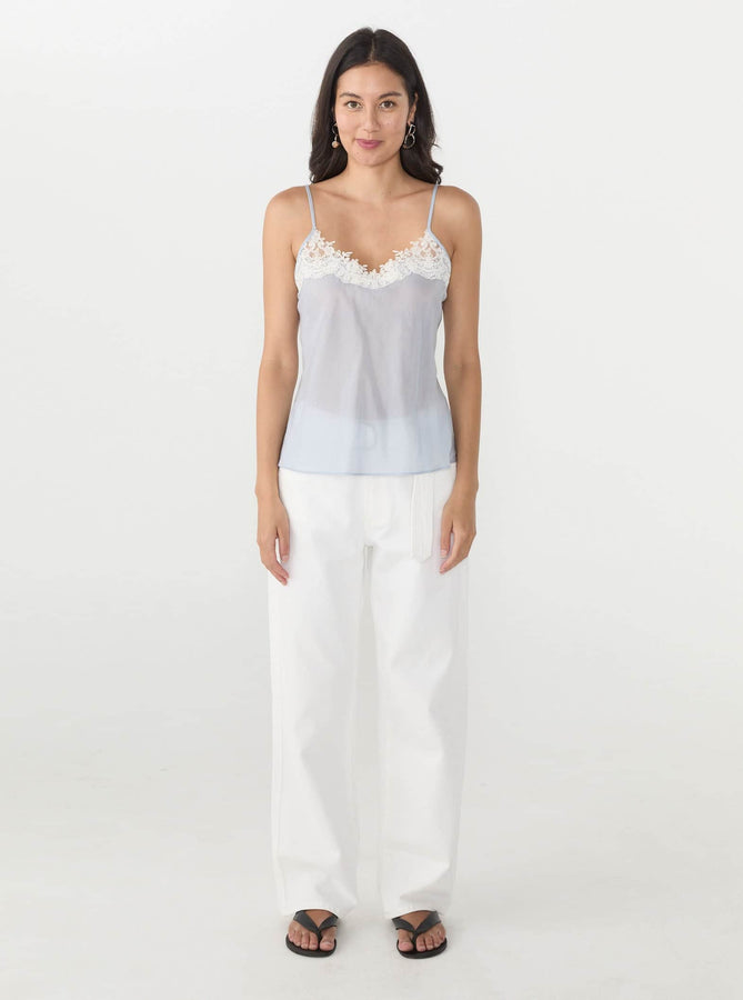 Matin Lace Trimmed Camisole in Blue