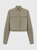 Matin Jacket 6 Cropped Pocket Jacket Shop Matin's Modern Cropped Pocket Jacket in Beige Check