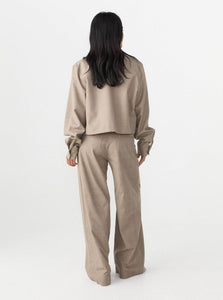 Matin Jacket Cropped Pocket Jacket Shop Matin's Modern Cropped Pocket Jacket in Beige Check