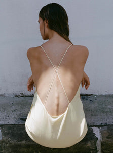 Matin Mini Dress Cross Back Mini Dress Shop Matin's Cross Back Mini Dress in Yellow