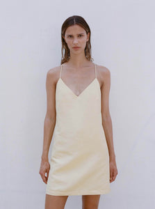 Matin Mini Dress Cross Back Mini Dress Shop Matin's Cross Back Mini Dress in Yellow