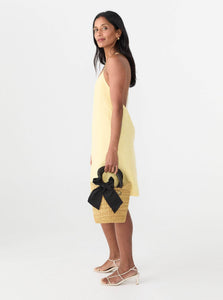 Matin Mini Dress Cross Back Mini Dress Shop Matin's Cross Back Mini Dress in Yellow