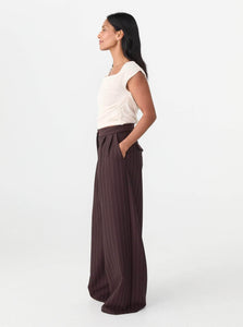 Matin Pants Tailored Pleat Pant Shop Matin's Refined Tailored Pleat Pant in  Brown Pinstripe