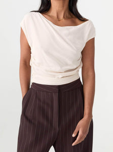 Matin Pants Tailored Pleat Pant Shop Matin's Refined Tailored Pleat Pant in  Brown Pinstripe