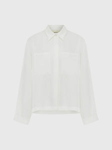 Matin Shirt 6 Shaped Yoke Cropped Shirt Shop Matin's Shaped Yoke Cropped Shirt in White