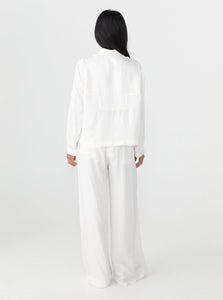 Matin Shirt Shaped Yoke Cropped Shirt Shop Matin's Shaped Yoke Cropped Shirt in White