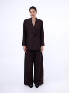 Matin Tailored Pleat Pant (Brown Pinstripe) Tailored Pleat Pant (Brown Pinstripe)